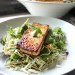 This Marinated Tofu & Edamame Spaghetti Salad is perfect for meal prep! | VEGAN + GF | ThisSavoryVegan.com