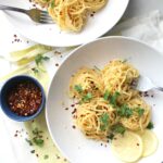 This Vegan Lemon Parmesan Pasta is a simple weeknight dinner that comes together in less than 30 minutes | ThisSavoryVegan.com