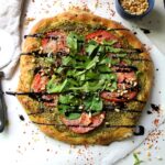Vegan Pesto Pizza with Balsamic Glaze | ThisSavoryVegan.com