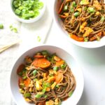These Sesame Soba Noodles with Crispy Tofu are quick, easy and tasty. A satisfying meal that will have you coming back for more | ThisSavoryVegan.com