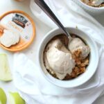 When you only need dessert for two make these Individual Apple Crisps with Cashew Milk Ice Cream. Simple to make and super delicious @so_delicious bit.ly/2rsI7eX | ThisSavoryVegan.com