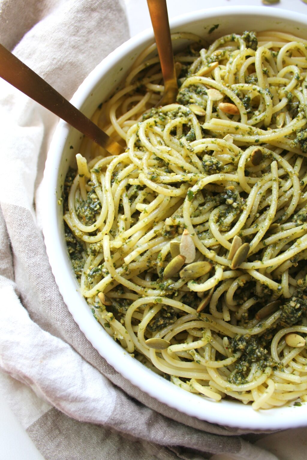 Vegan Pumpkin Seed Pesto Pasta