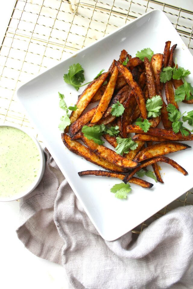 Baked Fries with Vegan Cilantro Ranch This Savory Vegan