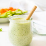 This Vegan Cilantro Ranch Dressing is quick, easy and totally delicious. Serve it over salads & bowls, or with a plate of veggies...goes with just about anything | ThisSavoryVegan.com #thissavoryvegan #veganranch #cilantroranch