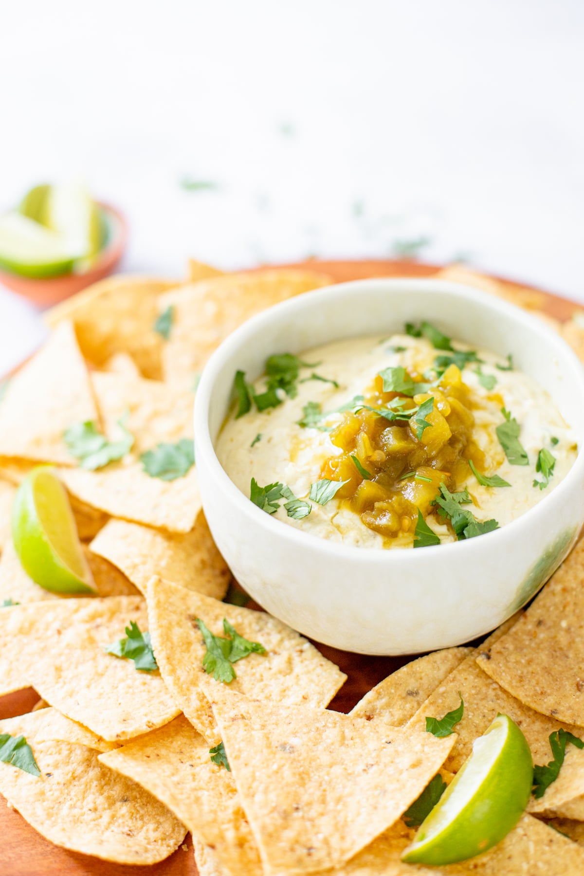 This 2-Ingredient Vegan Queso takes 5 minutes to make and is the ultimate crowd pleaser. Serve this vegan dip with your favorite toppings & tortilla chips | ThisSavoryVegan.com #thissavoryvegan #veganqueso #vegandip