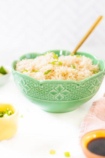 This Simple Vegan Coconut Rice is decadent, buttery and the perfect addition to any meal. You won't want to eat rice any other way after you try this | ThisSavoryVegan.com #thissavoryvegan #coconutrice #vegansidedish