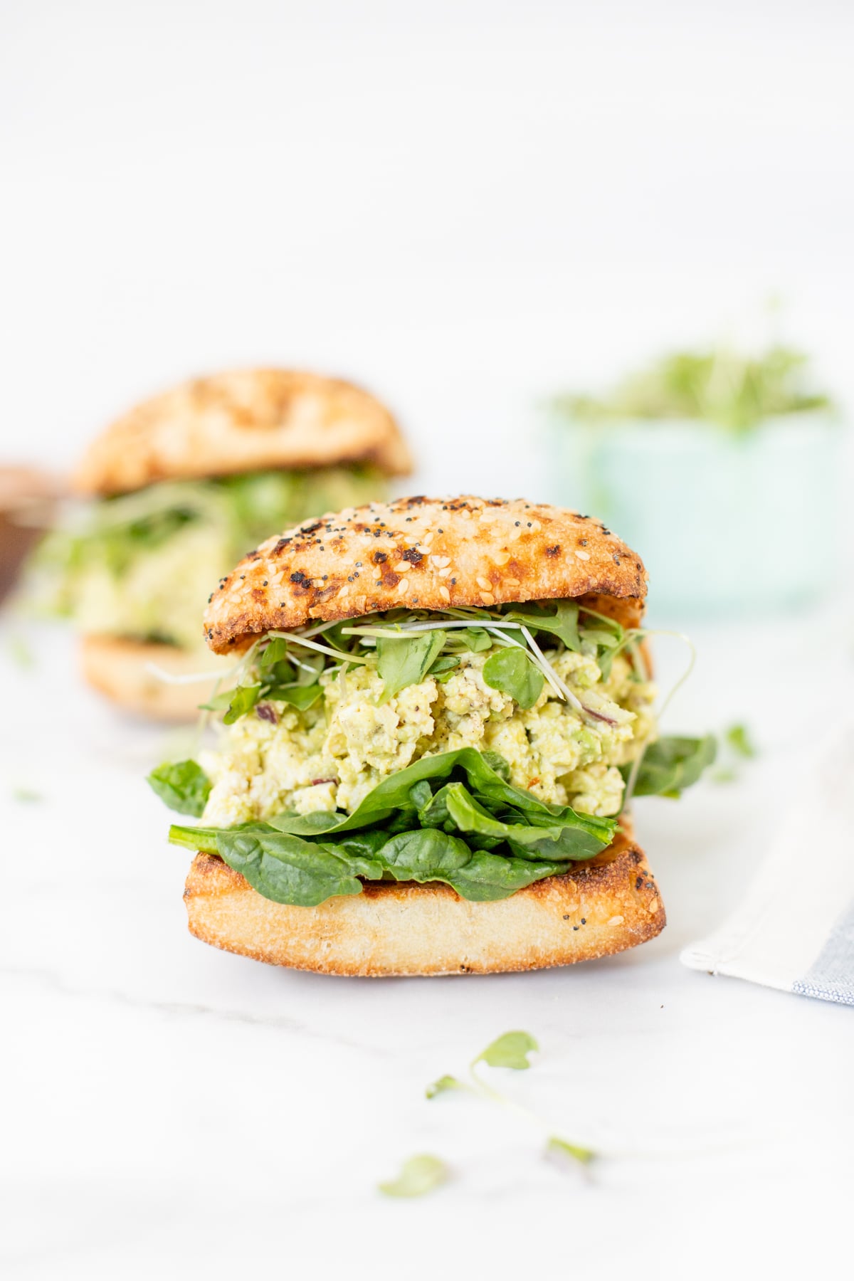 A classic recipe is vegan-ized with these Vegan Egg Salad Sandwiches. Perfect lunch or dinner for warm weather days when you don't feel like cooking | ThisSavoryVegan.com #thissavoryvegan #veganeggsalad #vegansandwiches