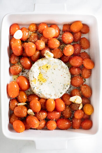 I'll just say that TikTok influenced this Vegan Baked "Feta" Pasta. It was a viral recipe that is made even better by being vegan-ized | ThisSavoryVegan.com #thissavoryvegan #veganpasta #bakedpasta