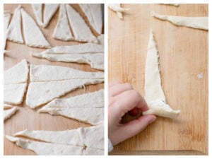 This Vegan Pull-Apart Christmas Tree is such a fun holiday appetizer! Crescent rolls are filled with vegan cream cheese & baked until golden | ThisSavoryVegan.com #thissavoryvegan #veganholidayappetizers #christmasappetizers
