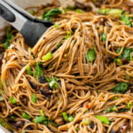 These 20-Minute Teriyaki Soba Noodles are filled with mushrooms, garlic & bok choy. The simple vegan dinner you need for busy weeknights | ThisSavoryVegan.com #thissavoryvegan #easyvegandinners #quickdinnerideas