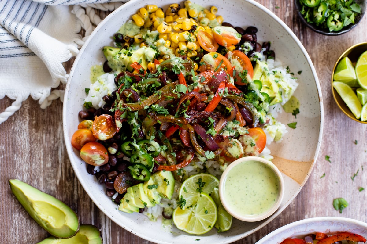 Fajita Veggie Burrito Bowls This Savory Vegan
