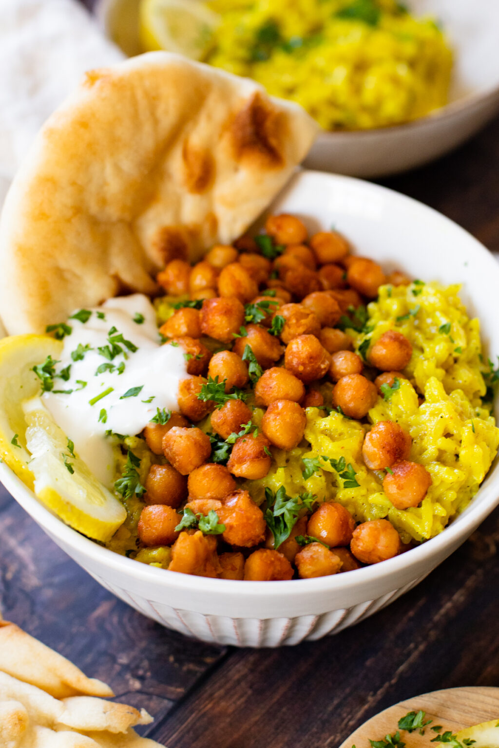 Turmeric Coconut Rice & Crispy Chickpeas This Savory Vegan