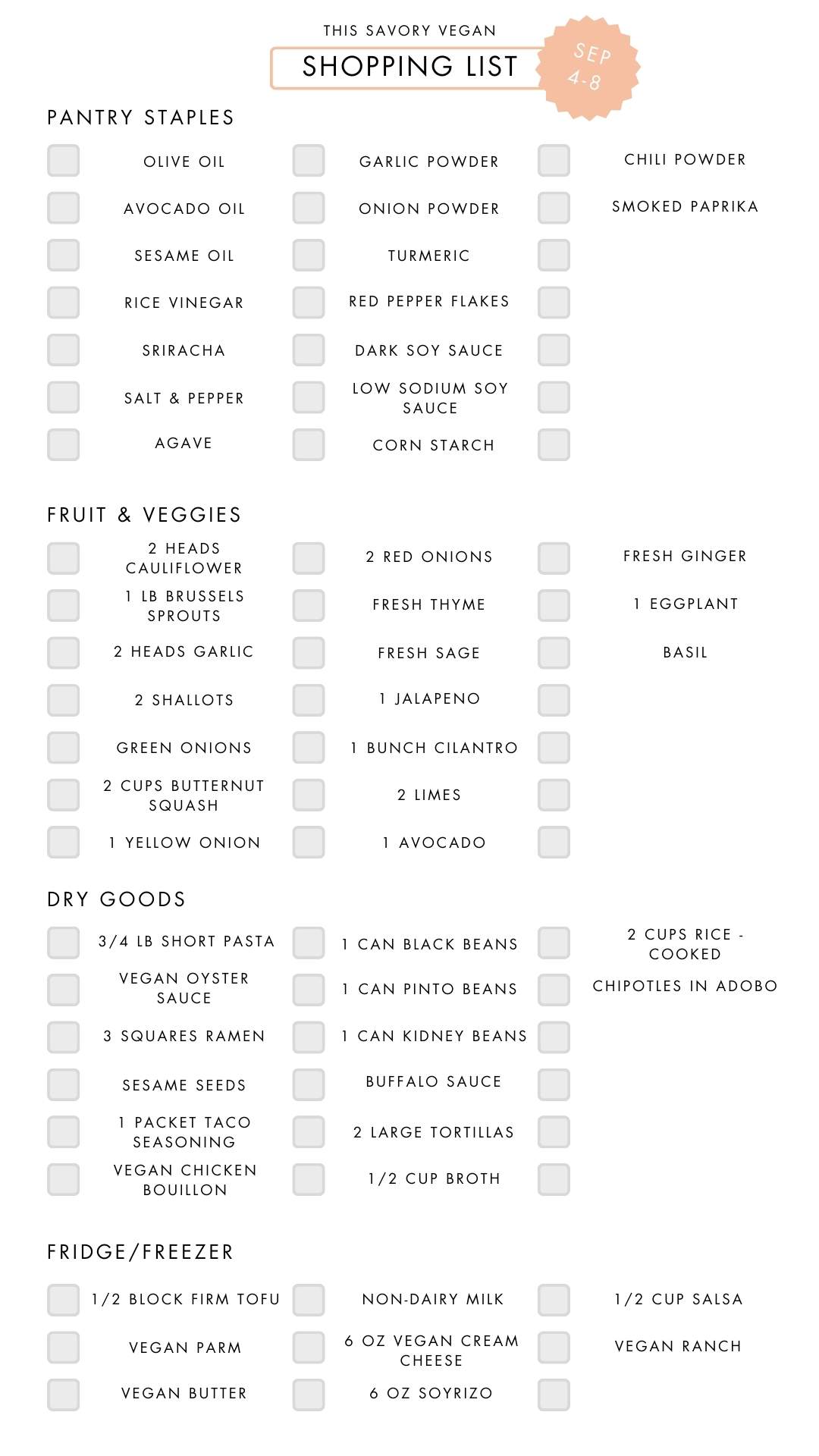 Not sure what to make for dinner this week? I have you covered with 5 simple & delicious vegan dinner ideas! | Vegan Dinner Plan #226 | ThisSavoryVegan.com #dinnerplan #veganmealprep #vegandinnerplan