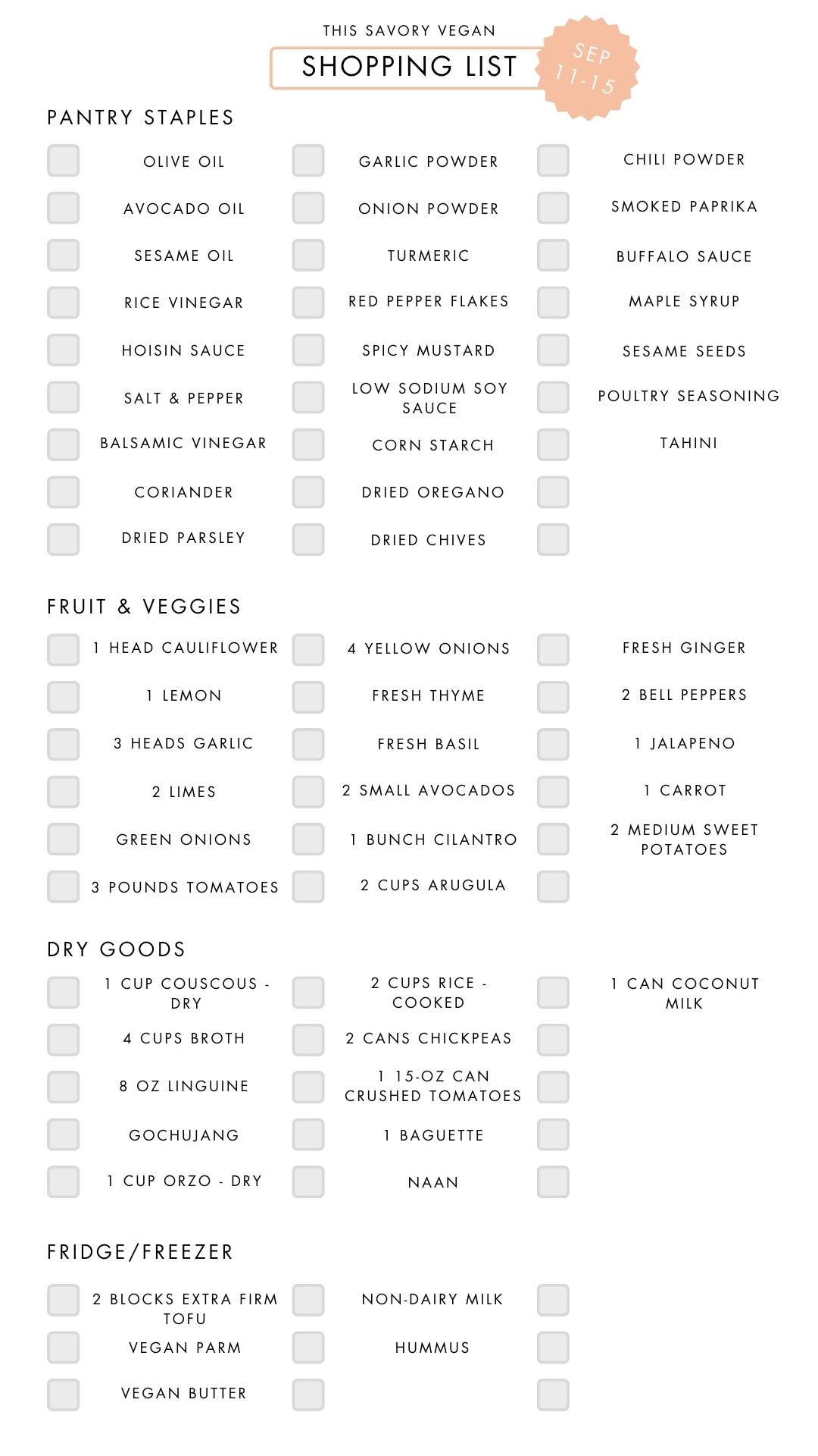 Not sure what to make for dinner this week? I have you covered with 5 simple & delicious vegan dinner ideas! | Vegan Dinner Plan #227 | ThisSavoryVegan.com #dinnerplan #veganmealprep #vegandinnerplan