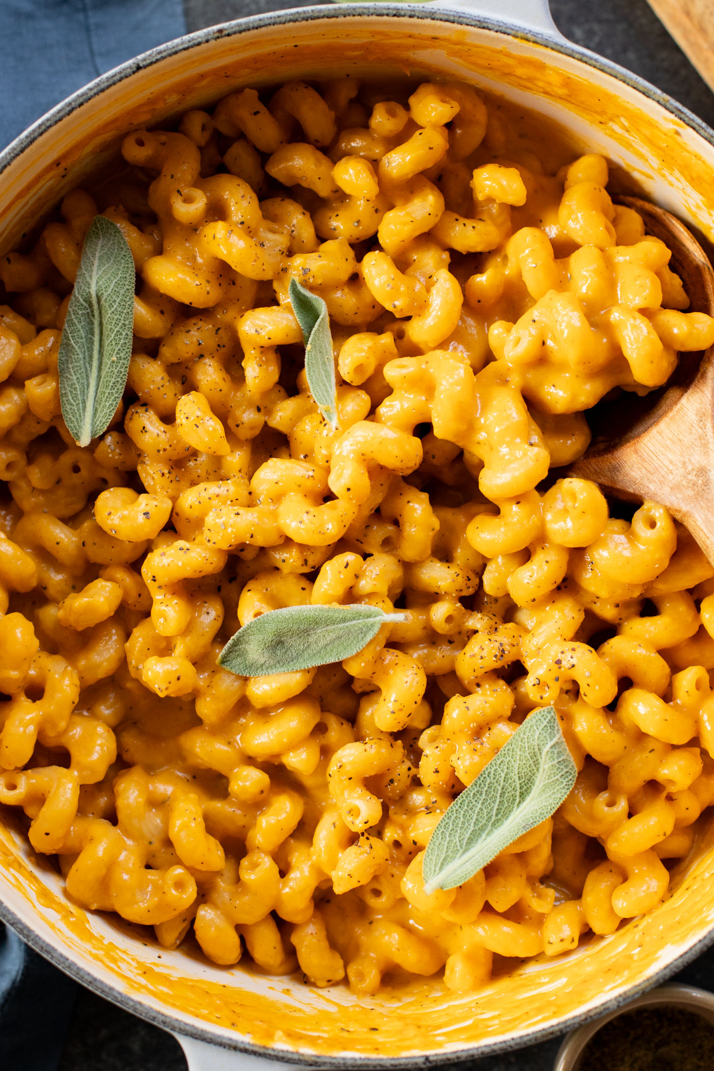 This vegan Butternut Squash Mac & Cheese is creamy, delicious and full of fall flavors. This is the perfect vegan holiday side dish | ThisSavoryVegan.com #thissavoryvegan #veganthanksgiving #veganmacandcheese