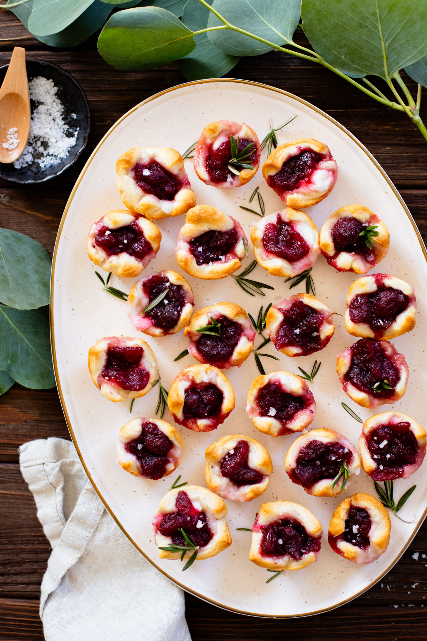 These Cranberry Feta Crescent Bites are the perfect holiday appetizer. They are dairy-free, made with simple ingredients and delicious | ThisSavoryVegan.com #thissavoryvegan #holidayappetizers #veganappetizers