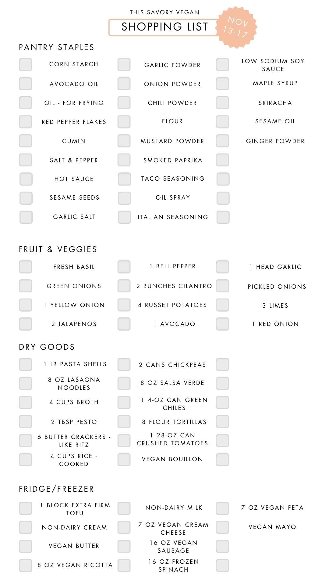 Not sure what to make for dinner this week? I have you covered with 5 simple & delicious vegan dinner ideas! | Vegan Dinner Plan #235 | ThisSavoryVegan.com #dinnerplan #veganmealprep #vegandinnerplan