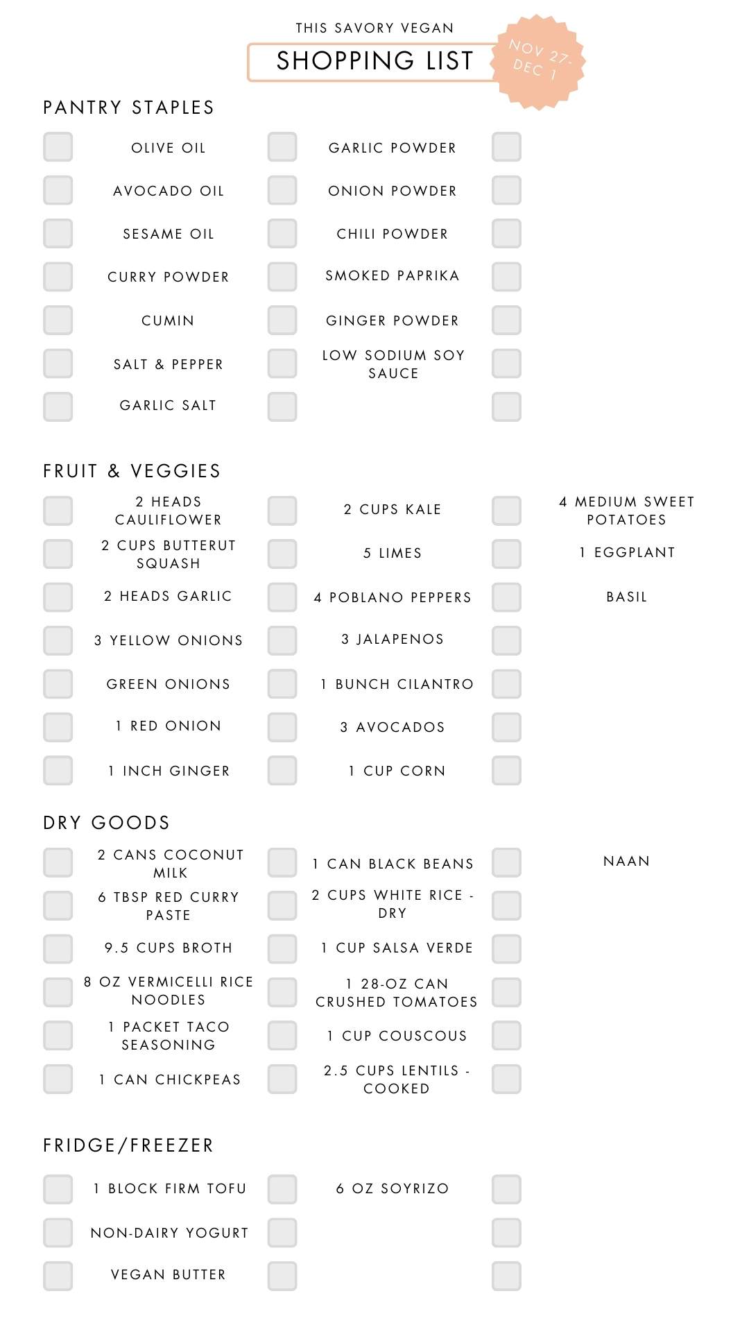 Not sure what to make for dinner this week? I have you covered with 5 simple & delicious vegan dinner ideas! | Vegan Dinner Plan #236 | ThisSavoryVegan.com #dinnerplan #veganmealprep #vegandinnerplan