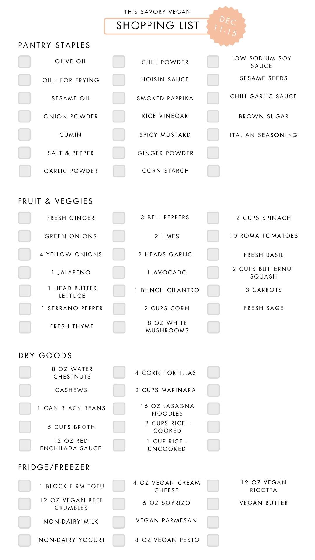 Not sure what to make for dinner this week? I have you covered with 5 simple & delicious vegan dinner ideas! | Vegan Dinner Plan #238 | ThisSavoryVegan.com #dinnerplan #veganmealprep #vegandinnerplan