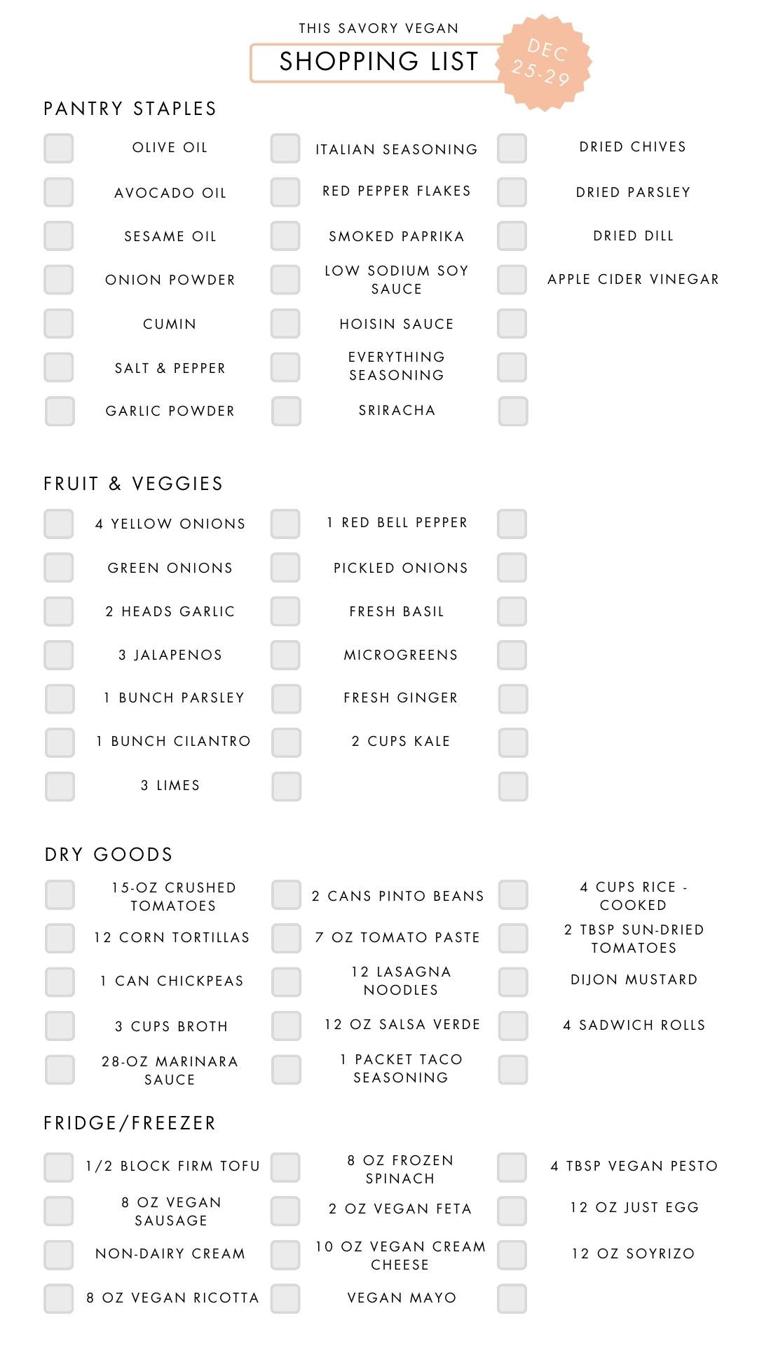 Not sure what to make for dinner this week? I have you covered with 5 simple & delicious vegan dinner ideas! | Vegan Dinner Plan #240 | ThisSavoryVegan.com #dinnerplan #veganmealprep #vegandinnerplan