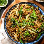 This Soyaki Lentils & Broccolini recipe is a great vegan weeknight dinner! Requires just a few ingredients and 20 minutes to make | ThisSavoryVegan.com #thissavoryvegan #weeknightdinners #onepotrecipes