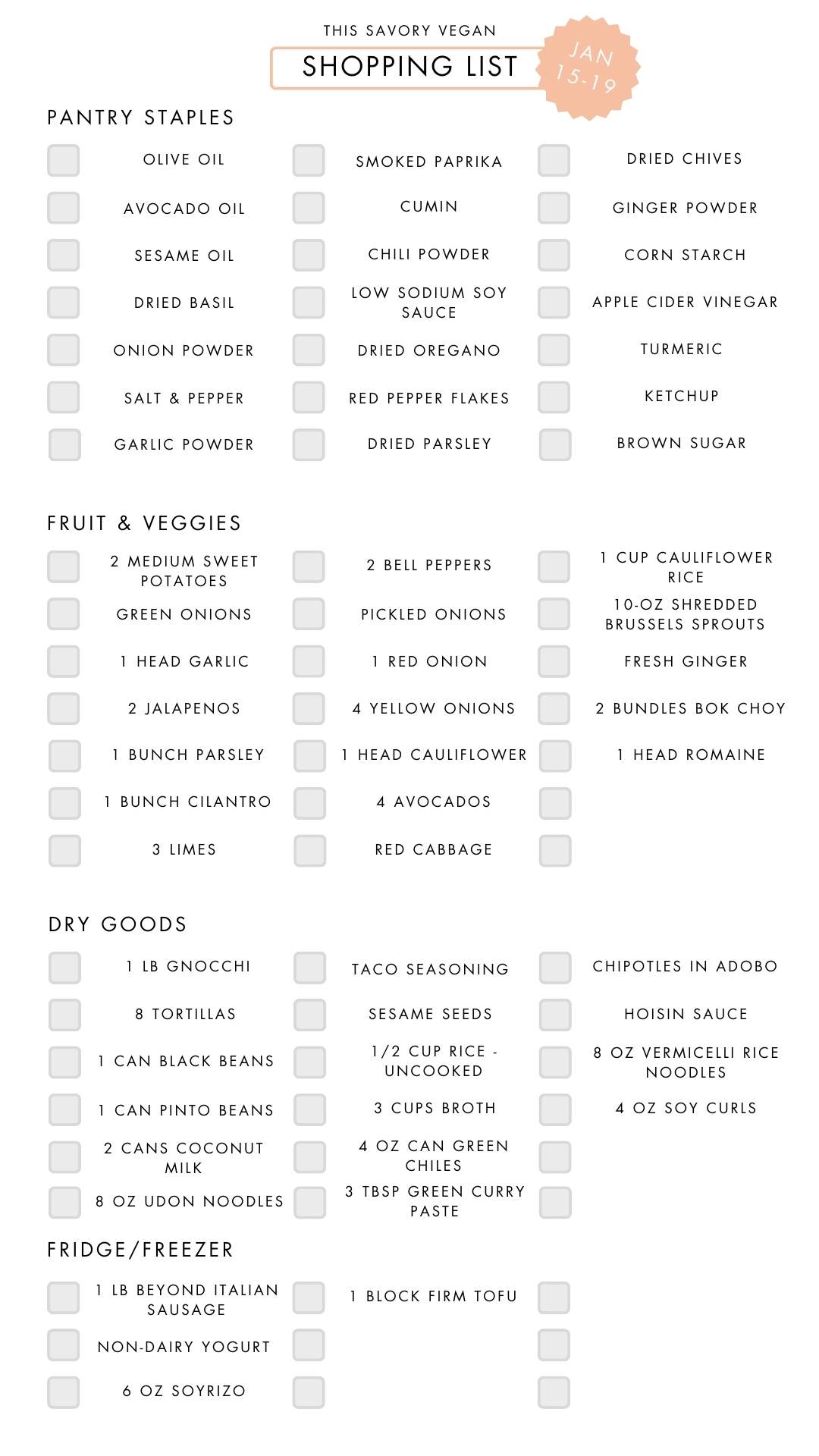 Not sure what to make for dinner this week? I have you covered with 5 simple & delicious vegan dinner ideas! | Vegan Dinner Plan #242 | ThisSavoryVegan.com #dinnerplan #veganmealprep #vegandinnerplan
