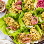 These Chickpea Salad Lettuce Wraps are a healthy & delicious vegan lunch or dinner! Quick to make and great for on-the-go | ThisSavoryVegan.com #thissavoryvegan #chickpeasalad #healthylunchideas
