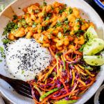 This Curried White Beans & Sesame Salad recipe is delicious and fresh. The beans are filled with Indian-inspired flavors & the salad is crunchy & bright | ThisSavoryVegan.com #thissavoryvegan #vegandinneridea #veggiesalad