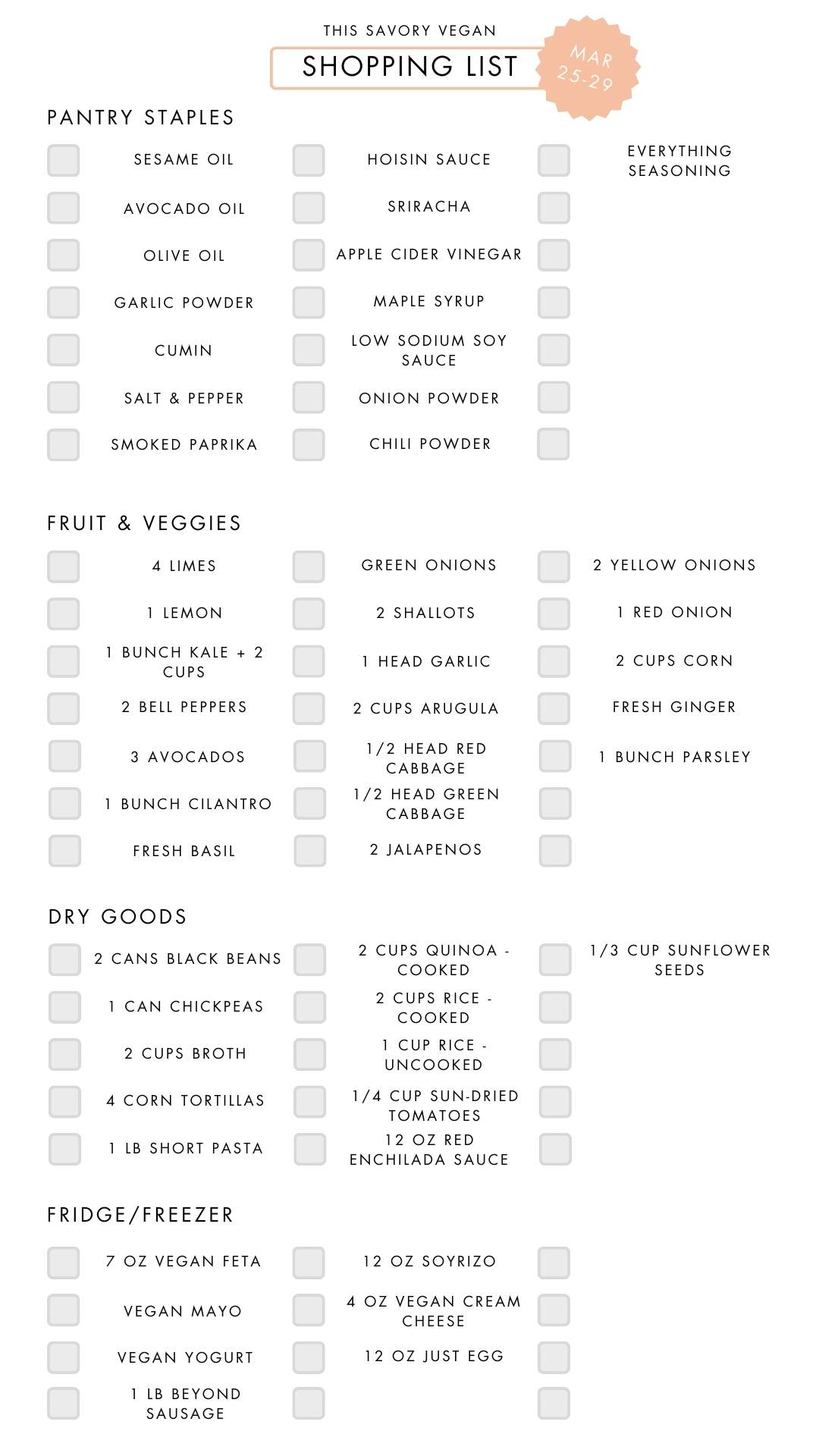 Not sure what to make for dinner this week? I have you covered with 5 simple & delicious vegan dinner ideas! | Vegan Dinner Plan #252 | ThisSavoryVegan.com