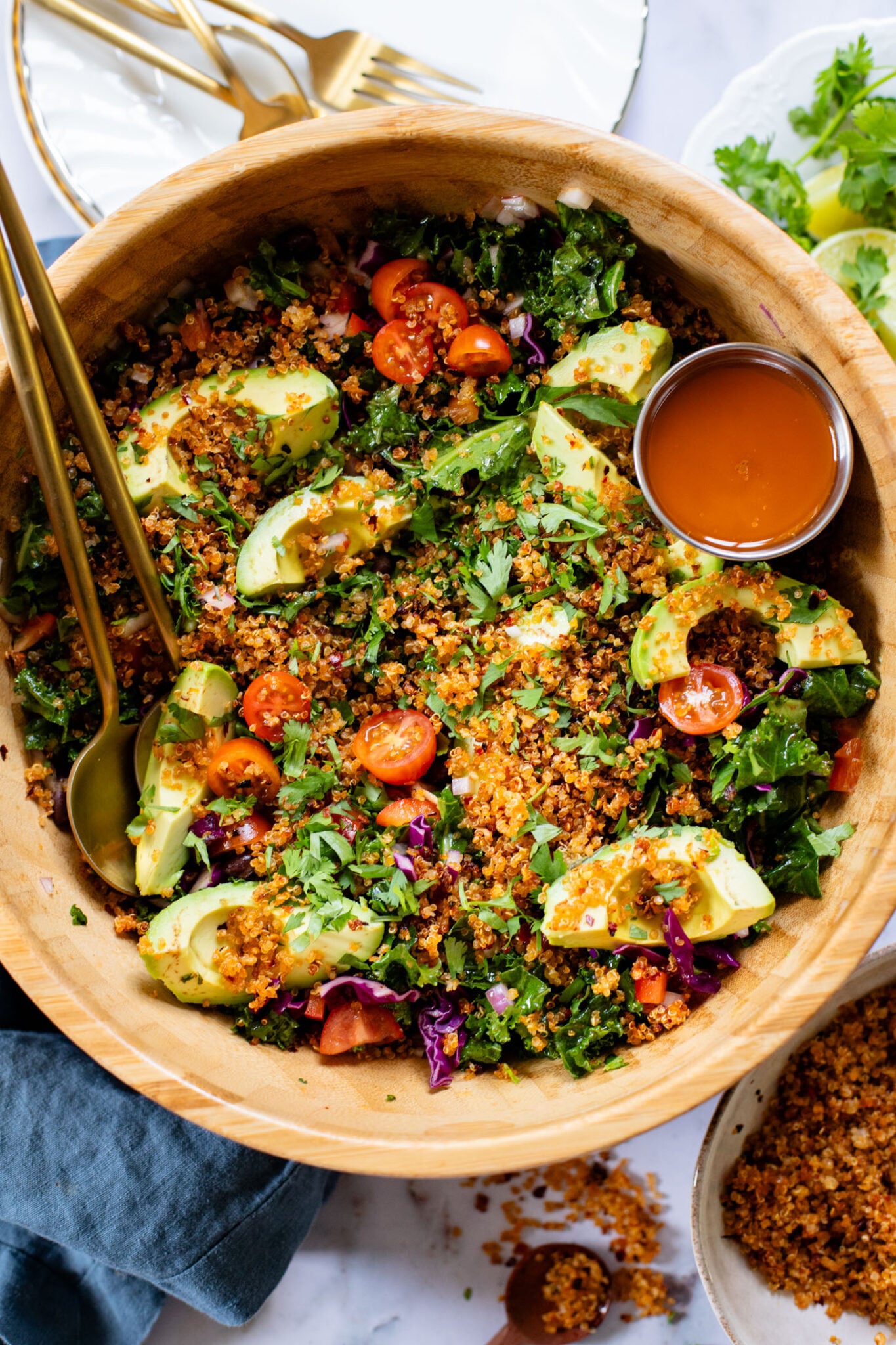 Kale Taco Salad with Crispy Quinoa - This Savory Vegan