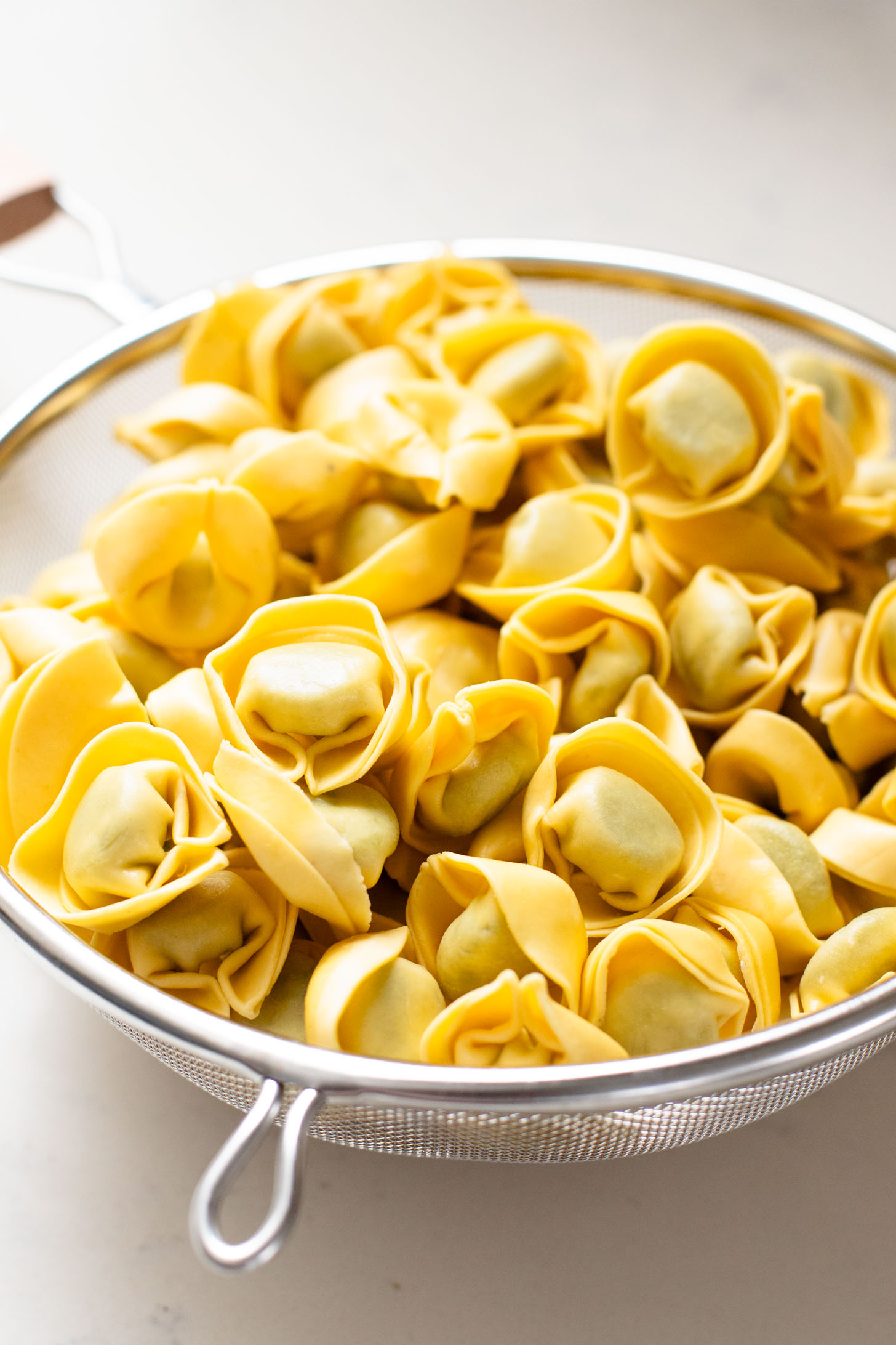 This Pesto Tortellini Pasta Salad is made with a vegan red pepper pesto, tomatoes & arugula. A great vegan side dish for a BBQ | ThisSavoryVegan.com