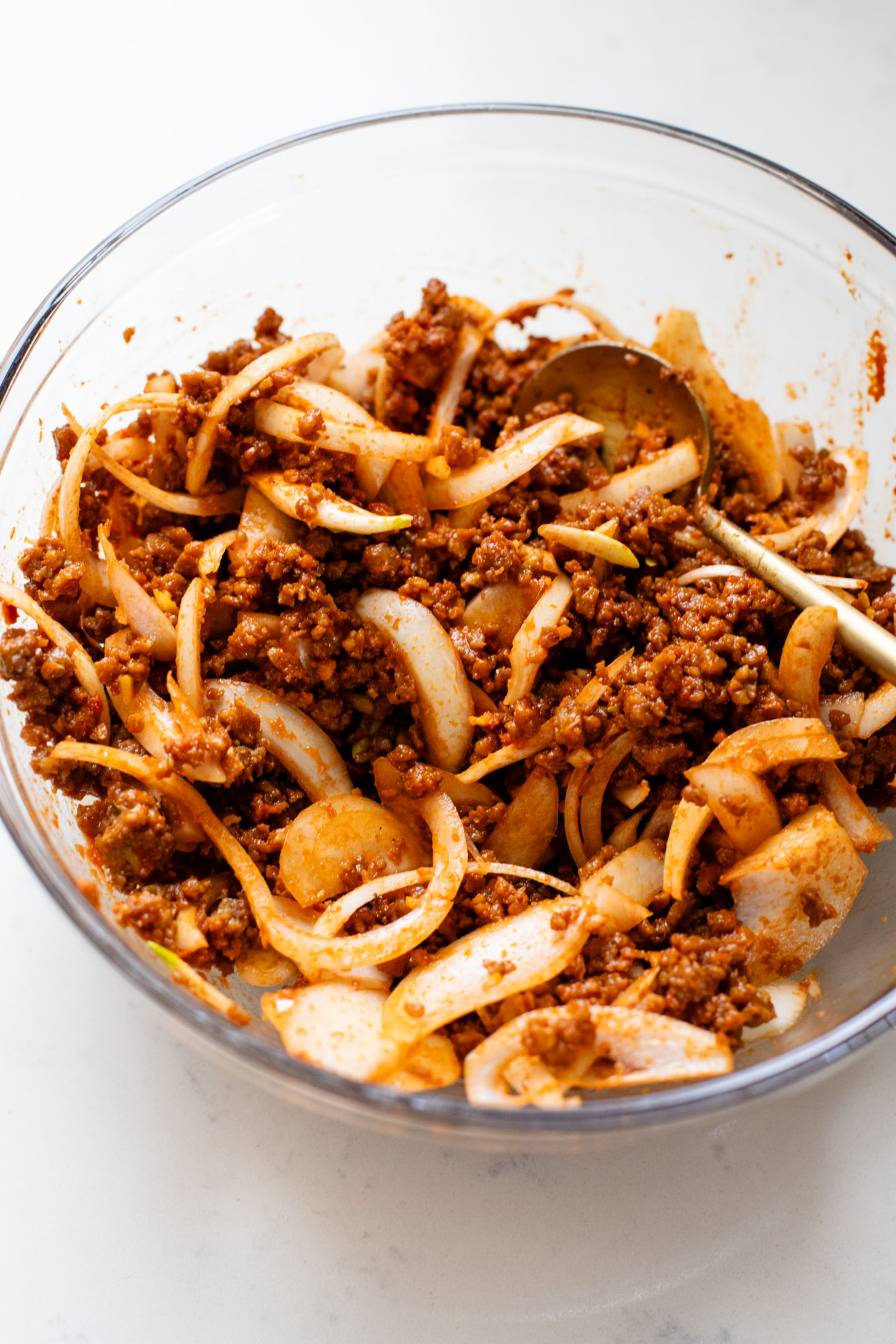 This Sheet Pan Red Curry Vegan Beef is the perfect weeknight dinner! Served with coconut rice, crispy edamame and spicy peanut sauce | ThisSavoryVegan.com