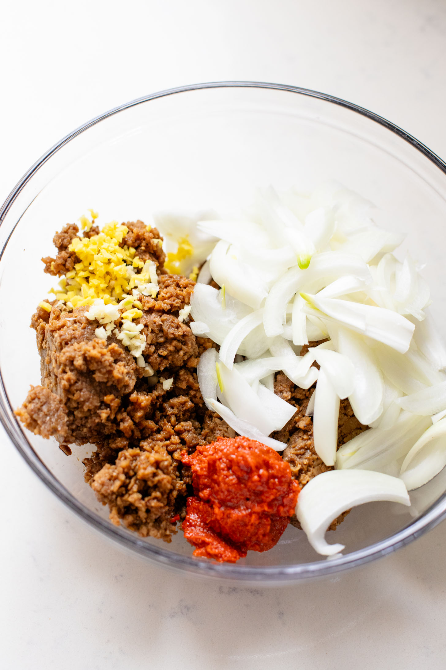 This Sheet Pan Red Curry Vegan Beef is the perfect weeknight dinner! Served with coconut rice, crispy edamame and spicy peanut sauce | ThisSavoryVegan.com