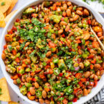 This Simple Pinto Bean Salad is a mix of canned beans, crunchy veggies, avocado chunks and a chipotle chili lime dressing | ThisSavoryVegan.com