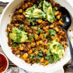 This Breakfast Potato Hash has simple ingredients, is dairy-free and is the perfect side dish for your next vegan brunch | ThisSavoryVegan.com