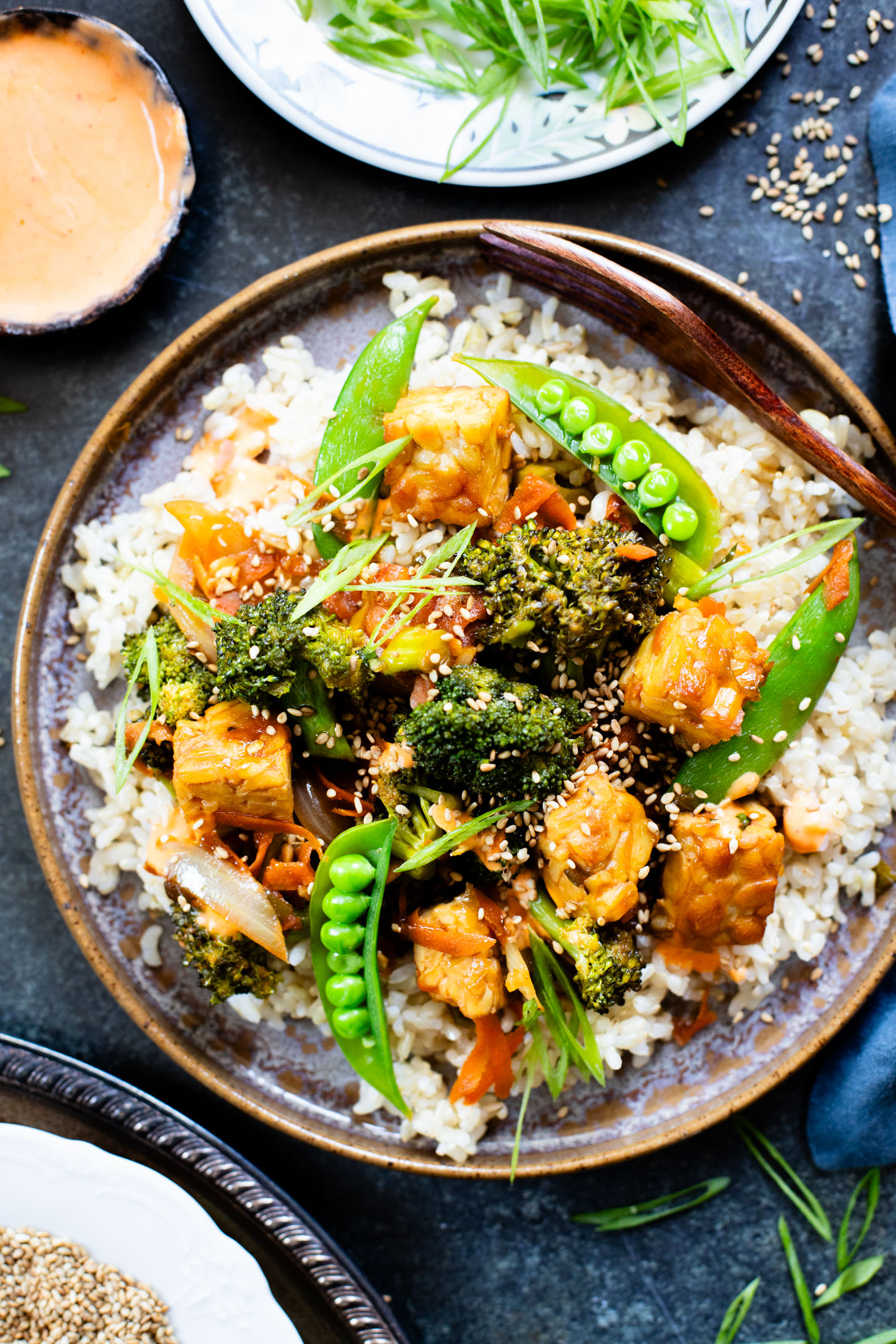 This Simple Tempeh Stir Fry is packed with crispy tempeh, TONS of veggies and a delicious soy-based stir fry sauce. Ready in 30 minutes | ThisSavoryVegan.com
