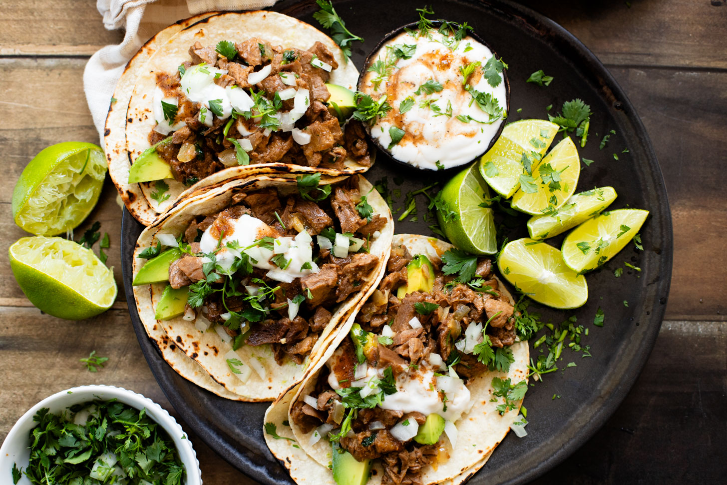 A no-fuss, easy vegan dinner - these Slow Cooker Vegan Steak Tacos are going to be on your weeknight rotation | ThisSavoryVegan.com