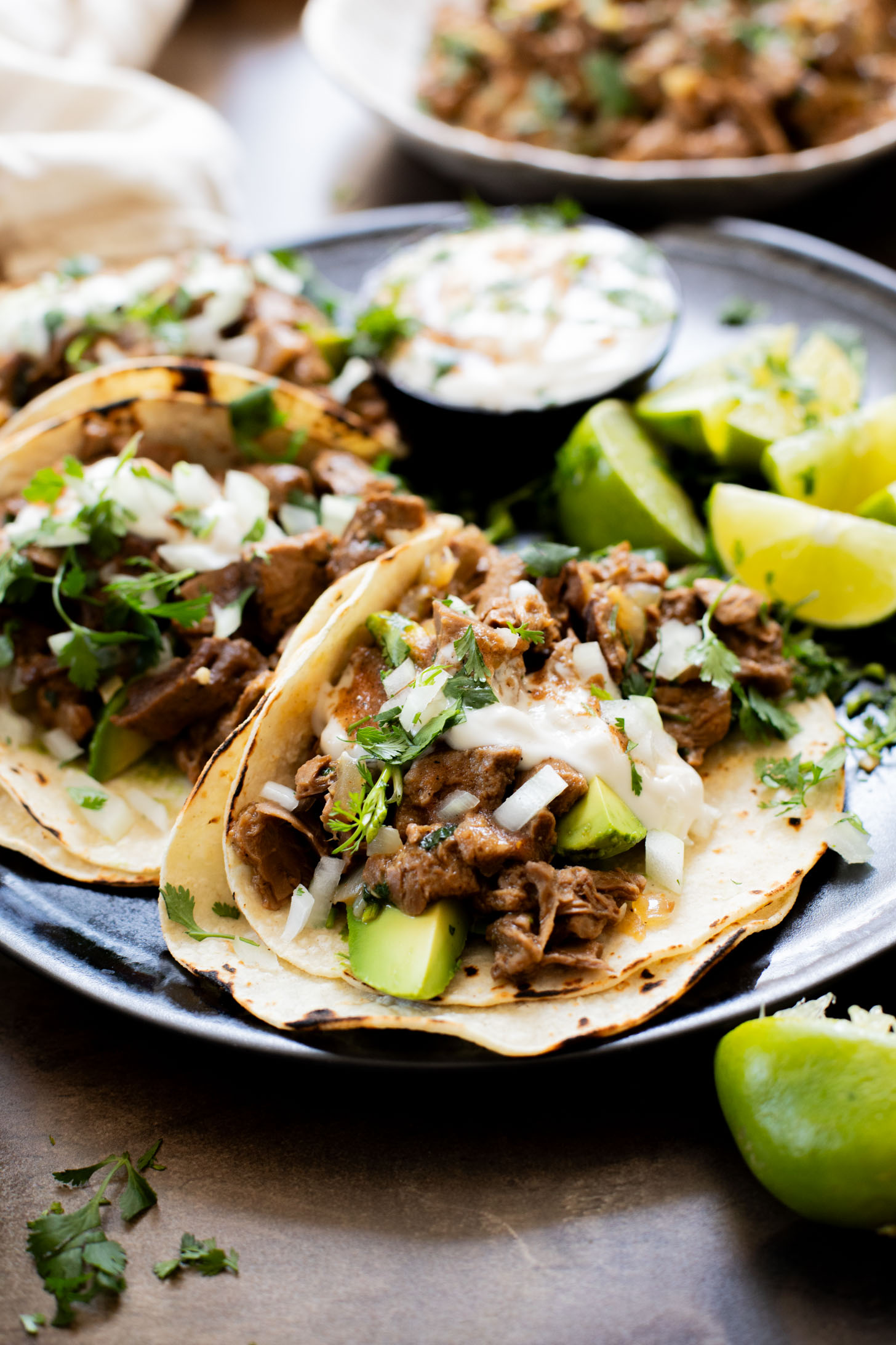 A no-fuss, easy vegan dinner - these Slow Cooker Vegan Steak Tacos are going to be on your weeknight rotation | ThisSavoryVegan.com