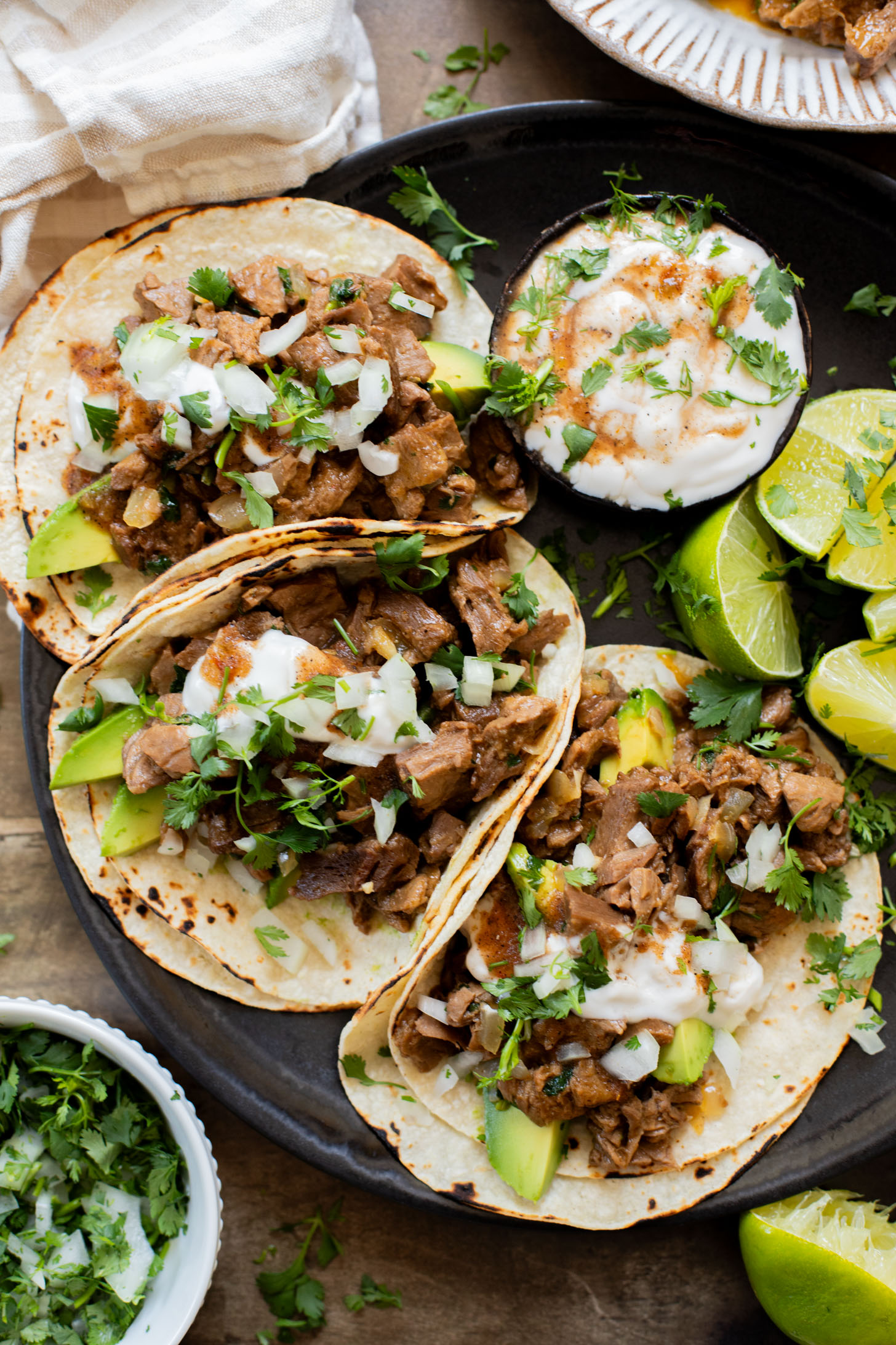A no-fuss, easy vegan dinner - these Slow Cooker Vegan Steak Tacos are going to be on your weeknight rotation | ThisSavoryVegan.com