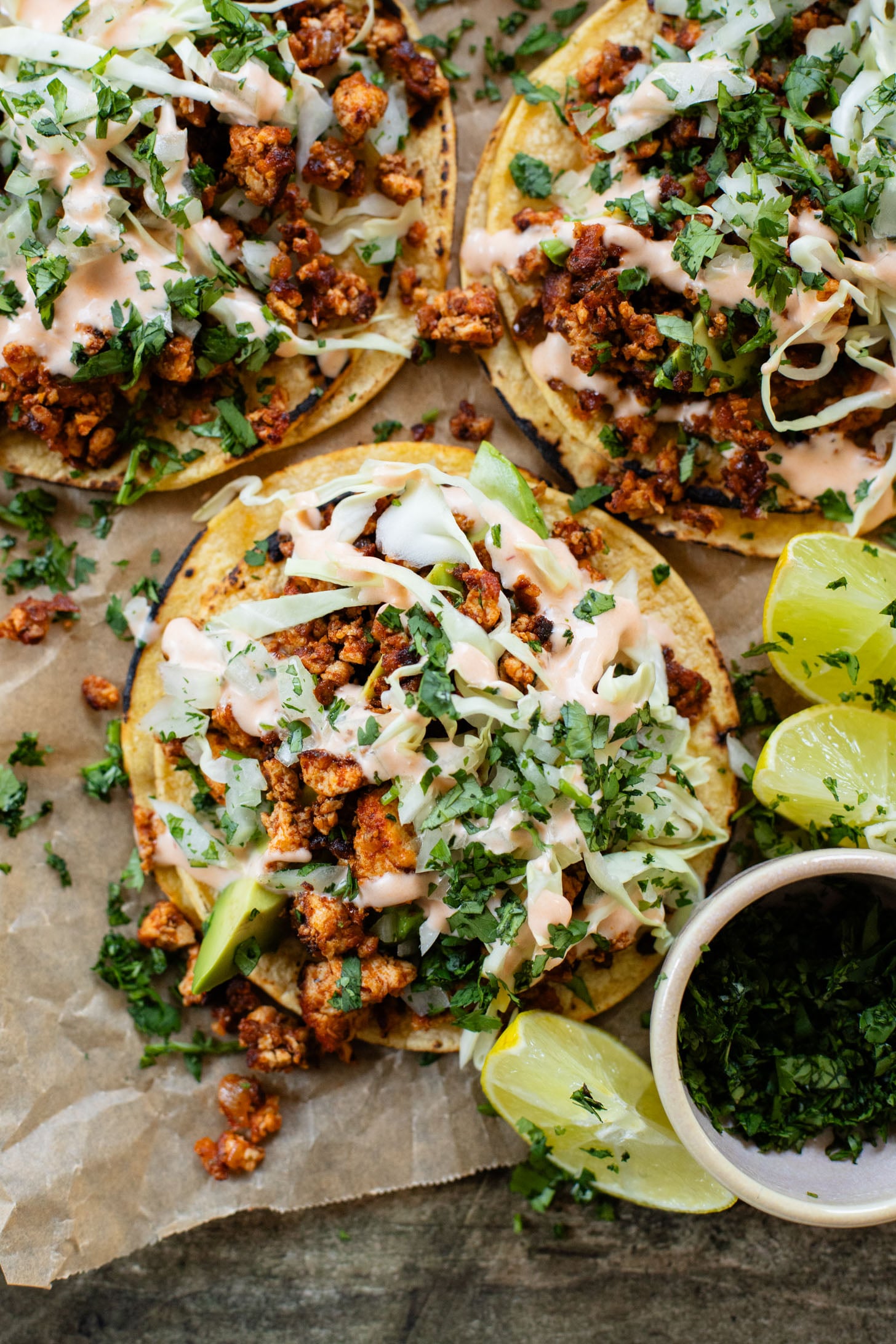 These Crispy Tofu Street Tacos are ready in 30 minutes, perfect for a vegan weeknight dinner. Packed with protein and taste AMAZING | ThisSavoryVegan.com
