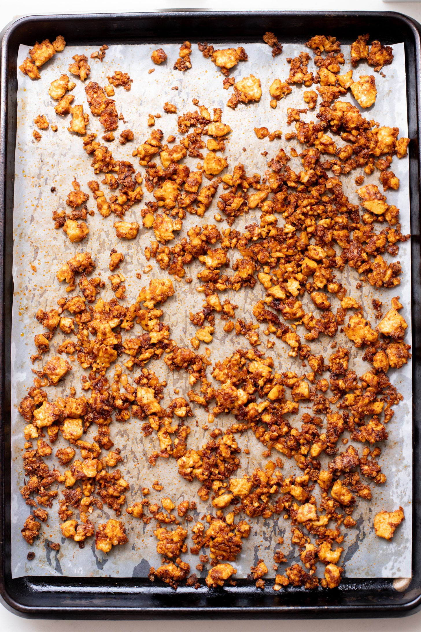 These Sheet Pan Tofu Burritos are filled with crispy tofu, shredded cabbage, cilantro, onions, avocado and dairy-free chipotle mayo | ThisSavoryVegan.com