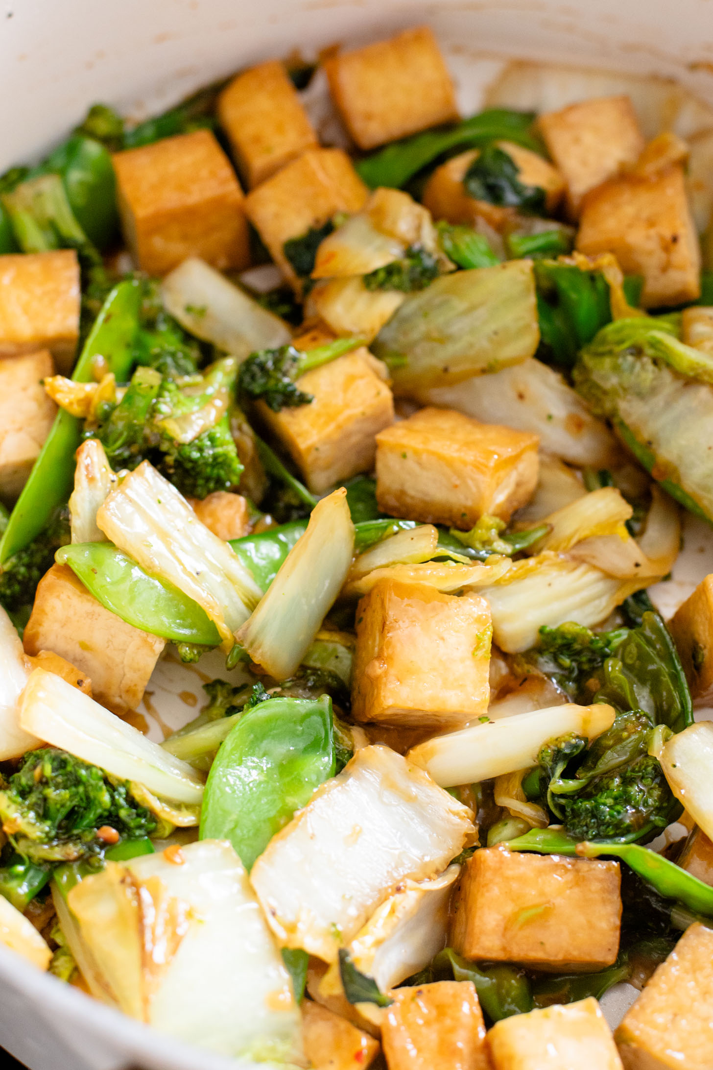 This Trader Joe's 20-Minute Tofu Stir-Fry is a simple and delicious vegan dinner idea. Made in one skillet and packed with veggies & protein | ThisSavoryVegan.com
