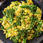 This Simple Broccoli Fried Rice is a protein-packed & delicious one-pot vegan dinner filled with tofu, edamame and broccolini | ThisSavoryVegan.com