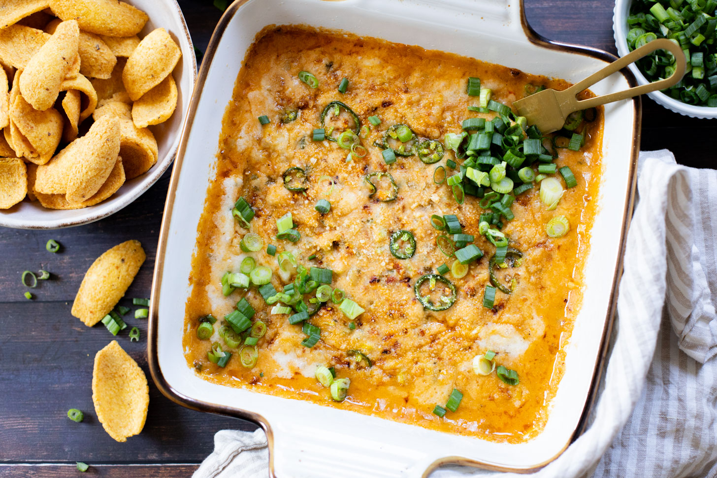 This Vegan Jalapeño Popper Dip is a dairy-free take on a classic game day snack! Perfectly creamy with a hint of spice from soy chorizo | ThisSavoryVegan.com