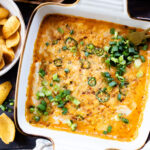 This Vegan Jalapeño Popper Dip is a dairy-free take on a classic game day snack! Perfectly creamy with a hint of spice from soy chorizo | ThisSavoryVegan.com