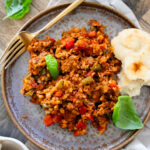 This Vegan Sausage Cauliflower Rice Skillet is the perfect high-protein vegan dinner! Everything is made in one pan for easy clean up | ThisSavoryVegan.com