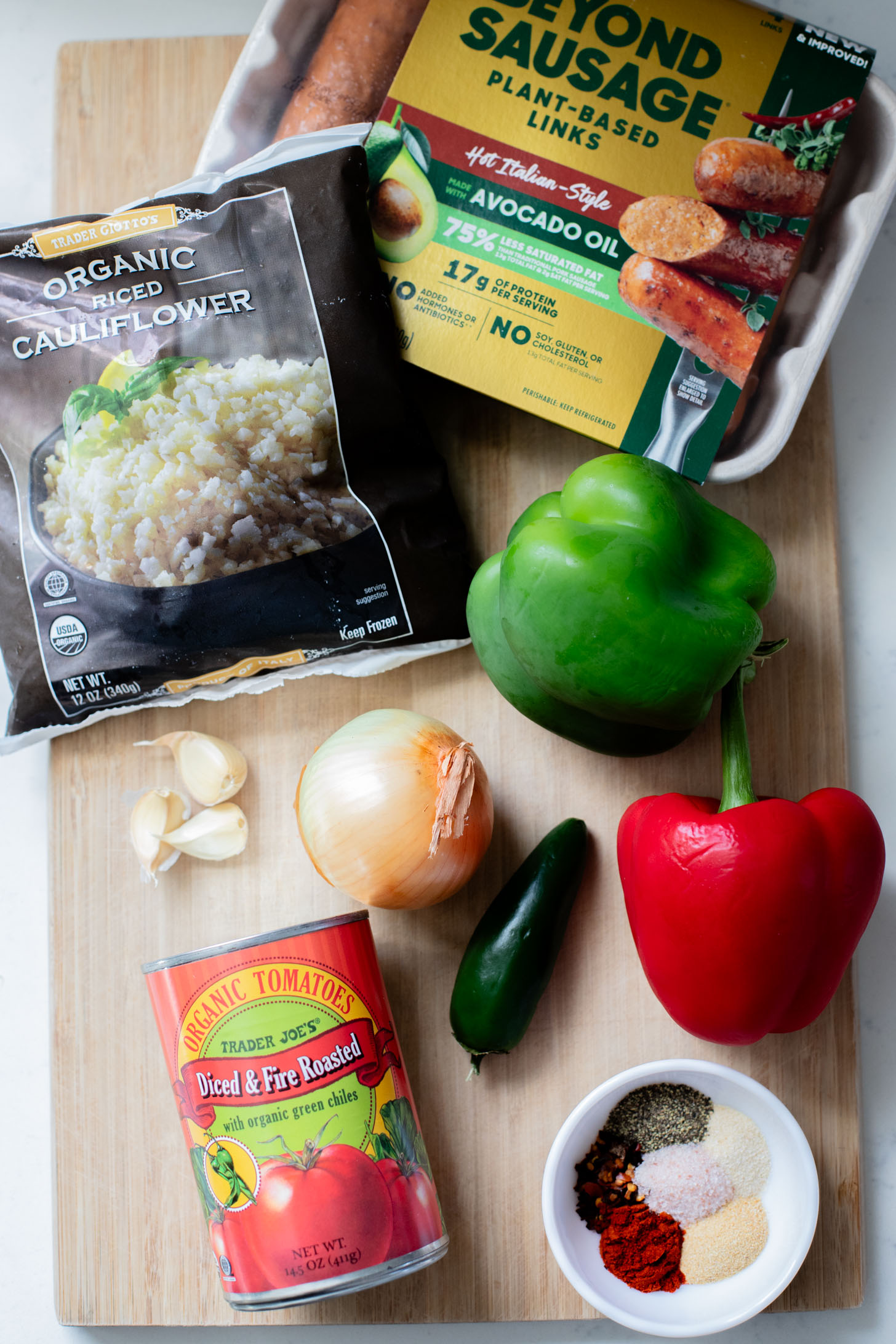 This Vegan Sausage Cauliflower Rice Skillet is the perfect high-protein vegan dinner! Everything is made in one pan for easy clean up | ThisSavoryVegan.com