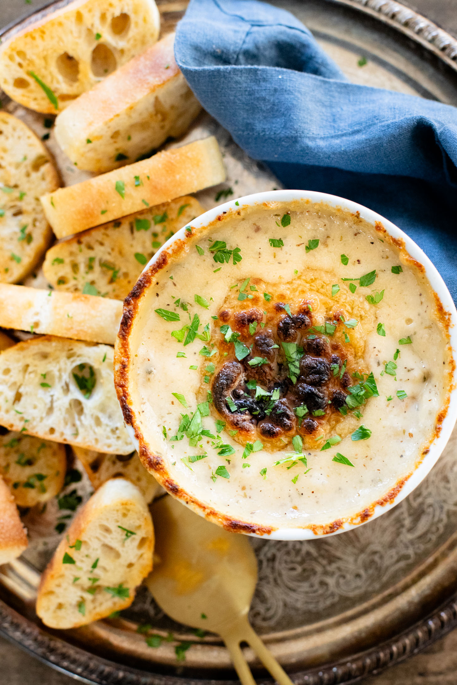 If you want to impress a crowd, bring this Vegan Caramelized Shallot Cheese Dip to your next party! It is the perfect vegan appetizer | ThisSavoryVegan.com