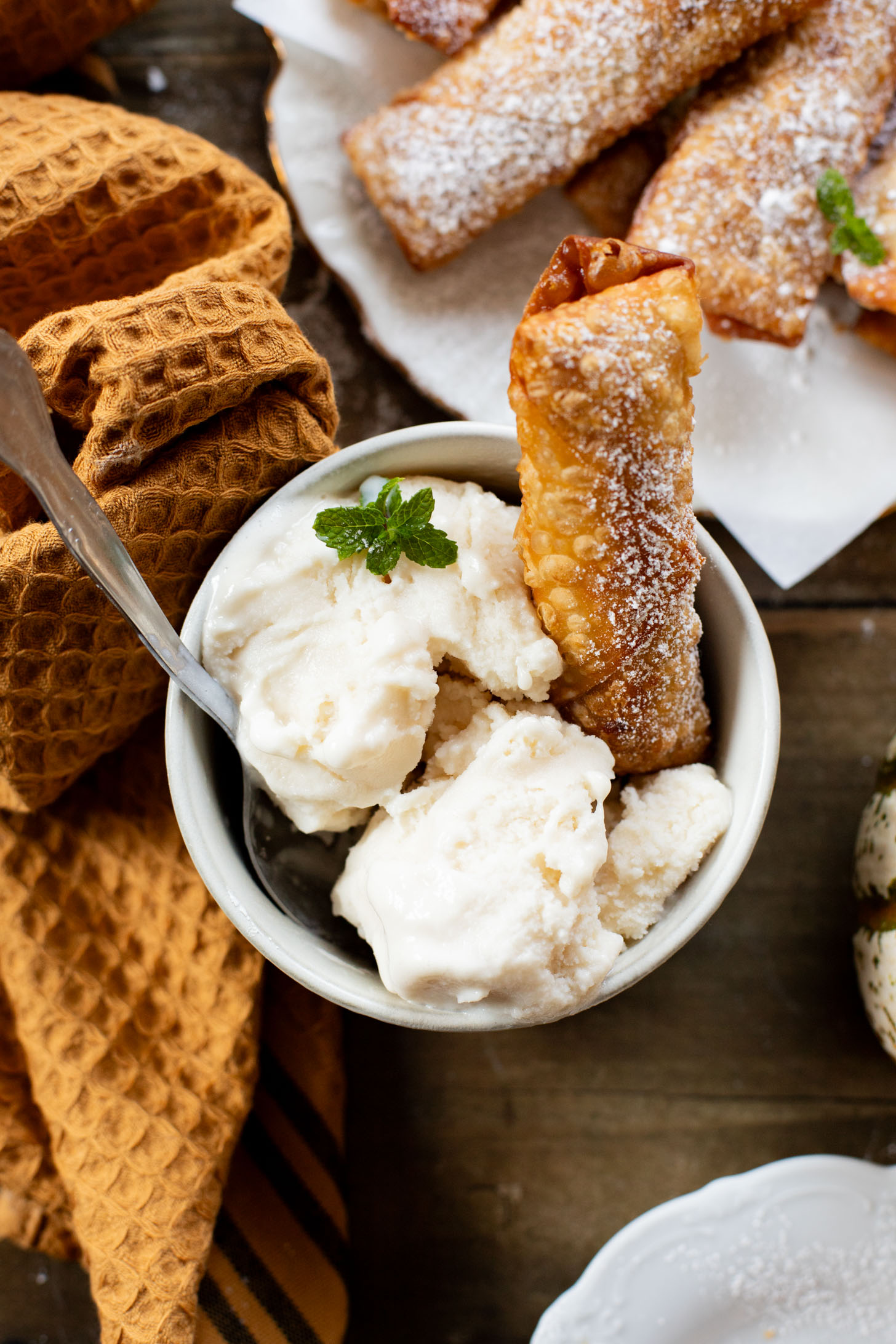 These Pumpkin Pie Egg Rolls are the perfect dessert to serve at your holiday feast! A dairy-free pumpkin pie filling & crispy vegan egg roll wrappers | ThisSavoryVegan.com