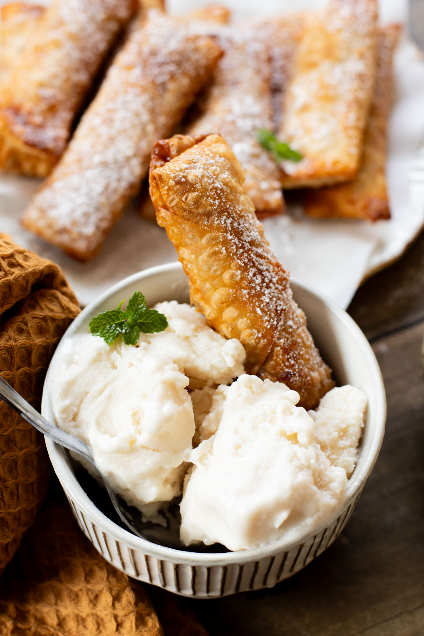 These Pumpkin Pie Egg Rolls are the perfect dessert to serve at your holiday feast! A dairy-free pumpkin pie filling & crispy vegan egg roll wrappers | ThisSavoryVegan.com